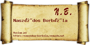Naszádos Borbála névjegykártya