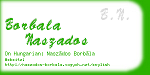 borbala naszados business card