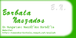 borbala naszados business card